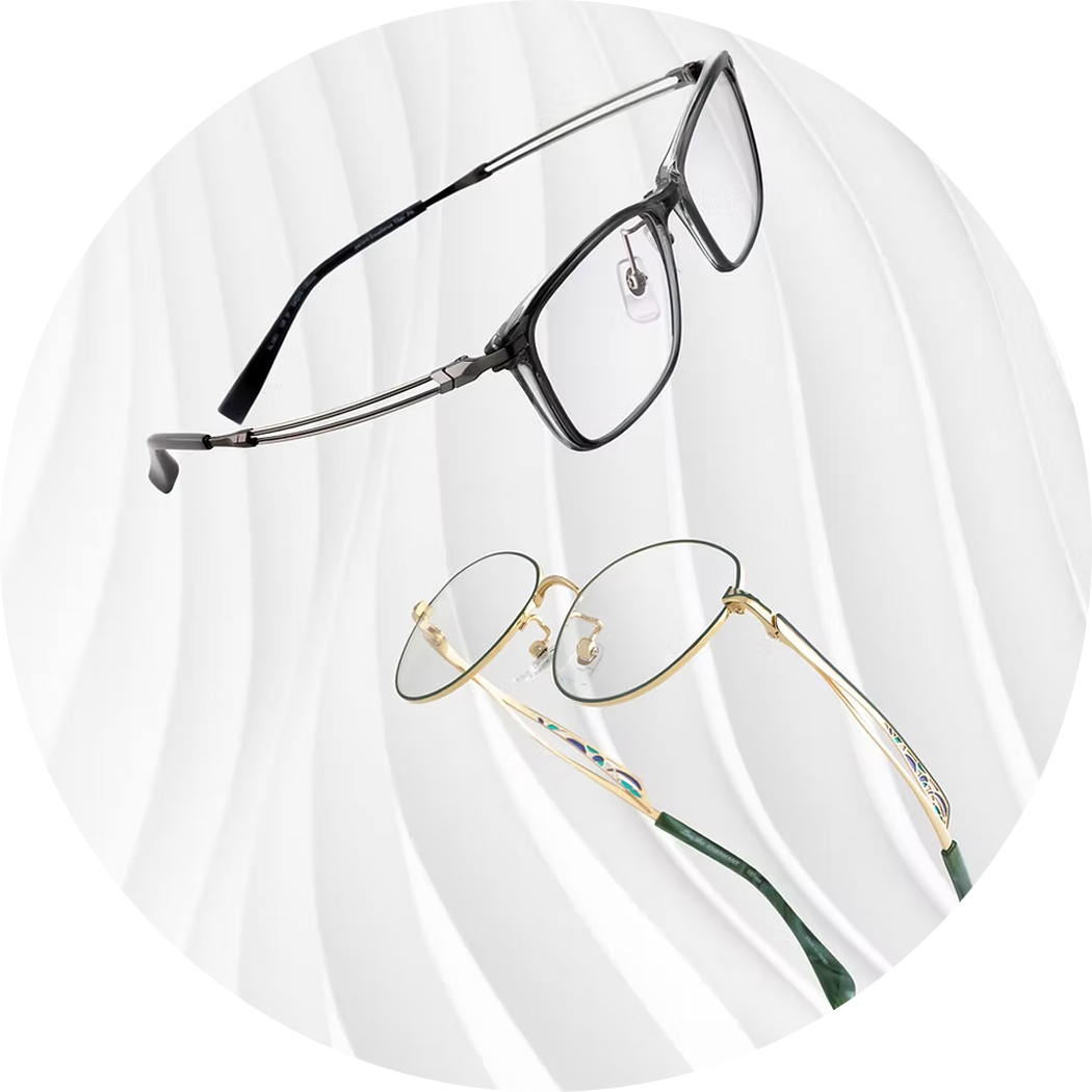 メガネが二個並んでいる写真